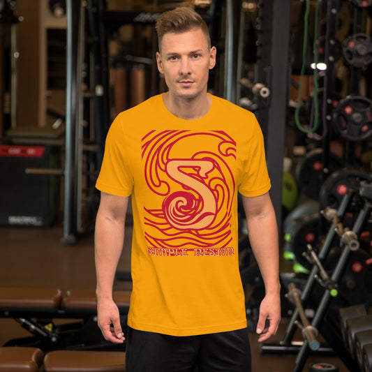 Unisex t-shirt S Swirl orange gold and red